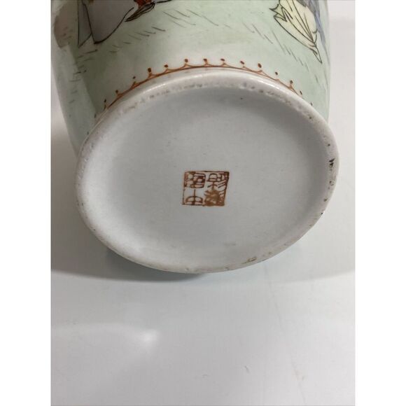 Chinese 20th Century Handpainted Marriage Story Poem Figural Vase Porcelain - Picture 12 of 13